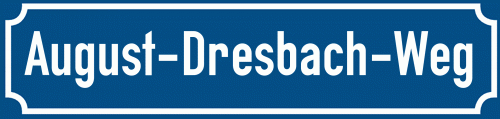 Straßenschild August-Dresbach-Weg