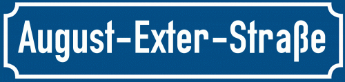 Straßenschild August-Exter-Straße zum kostenlosen Download
