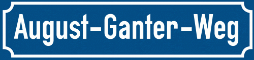 Straßenschild August-Ganter-Weg zum kostenlosen Download