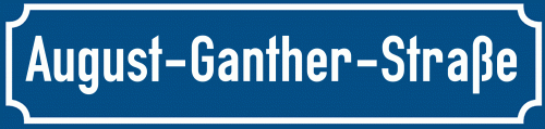 Straßenschild August-Ganther-Straße zum kostenlosen Download