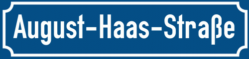 Straßenschild August-Haas-Straße