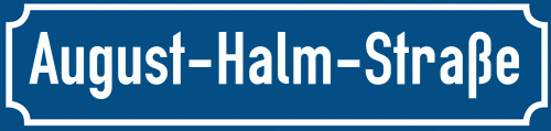 Straßenschild August-Halm-Straße