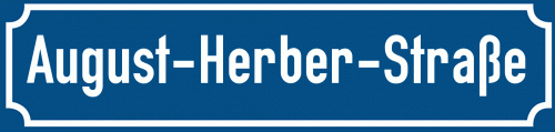 Straßenschild August-Herber-Straße zum kostenlosen Download