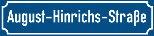 Straßenschild August-Hinrichs-Straße