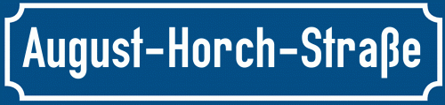 Straßenschild August-Horch-Straße zum kostenlosen Download