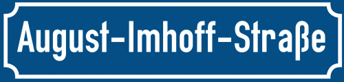 Straßenschild August-Imhoff-Straße