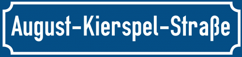 Straßenschild August-Kierspel-Straße