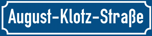 Straßenschild August-Klotz-Straße