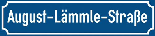Straßenschild August-Lämmle-Straße zum kostenlosen Download