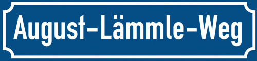 Straßenschild August-Lämmle-Weg
