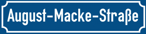Straßenschild August-Macke-Straße zum kostenlosen Download