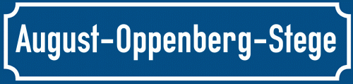 Straßenschild August-Oppenberg-Stege