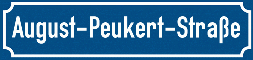 Straßenschild August-Peukert-Straße