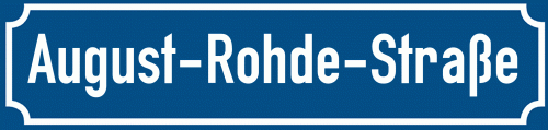 Straßenschild August-Rohde-Straße