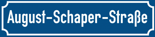 Straßenschild August-Schaper-Straße