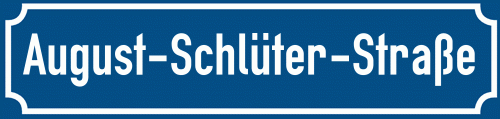 Straßenschild August-Schlüter-Straße