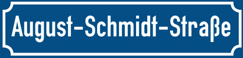 Straßenschild August-Schmidt-Straße zum kostenlosen Download