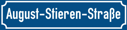 Straßenschild August-Stieren-Straße