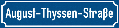 Straßenschild August-Thyssen-Straße