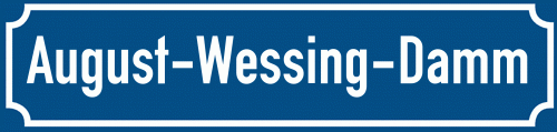 Straßenschild August-Wessing-Damm