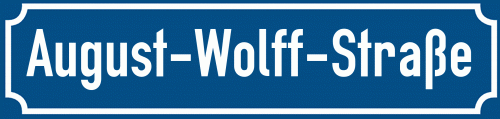 Straßenschild August-Wolff-Straße zum kostenlosen Download