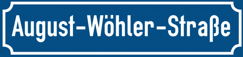 Straßenschild August-Wöhler-Straße