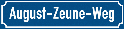 Straßenschild August-Zeune-Weg
