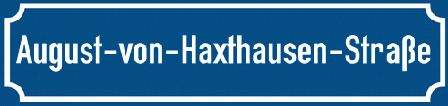 Straßenschild August-von-Haxthausen-Straße