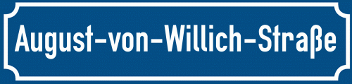 Straßenschild August-von-Willich-Straße