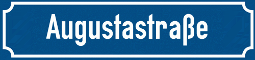 Straßenschild Augustastraße zum kostenlosen Download