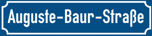Straßenschild Auguste-Baur-Straße