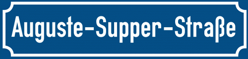 Straßenschild Auguste-Supper-Straße zum kostenlosen Download