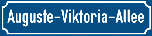 Straßenschild Auguste-Viktoria-Allee