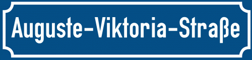 Straßenschild Auguste-Viktoria-Straße zum kostenlosen Download