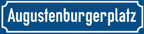 Straßenschild Augustenburgerplatz zum kostenlosen Download