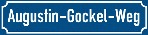 Straßenschild Augustin-Gockel-Weg zum kostenlosen Download