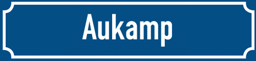 Straßenschild Aukamp zum kostenlosen Download