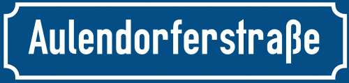 Straßenschild Aulendorferstraße zum kostenlosen Download