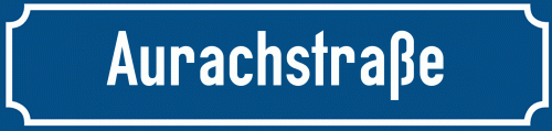 Straßenschild Aurachstraße