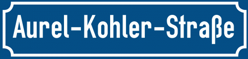 Straßenschild Aurel-Kohler-Straße zum kostenlosen Download