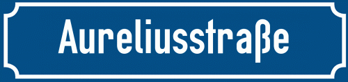 Straßenschild Aureliusstraße