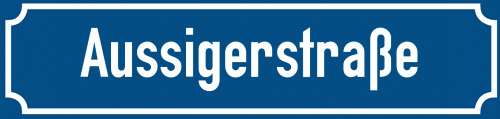 Straßenschild Aussigerstraße zum kostenlosen Download