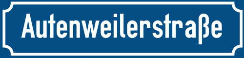 Straßenschild Autenweilerstraße