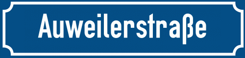 Straßenschild Auweilerstraße