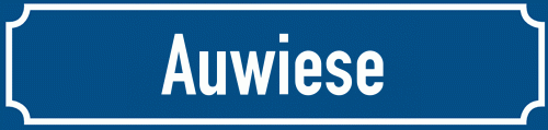 Straßenschild Auwiese