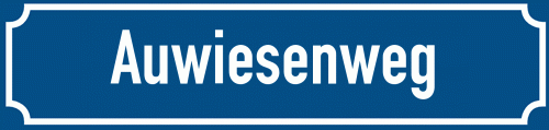 Straßenschild Auwiesenweg