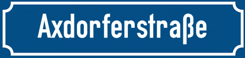 Straßenschild Axdorferstraße