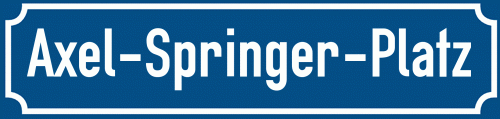 Straßenschild Axel-Springer-Platz
