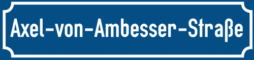 Straßenschild Axel-von-Ambesser-Straße zum kostenlosen Download