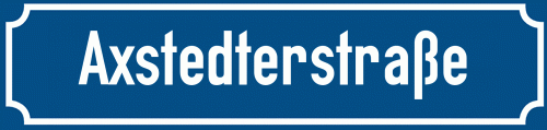 Straßenschild Axstedterstraße zum kostenlosen Download